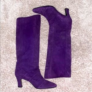 J. Renee Purple Suede Knee High-Boots
